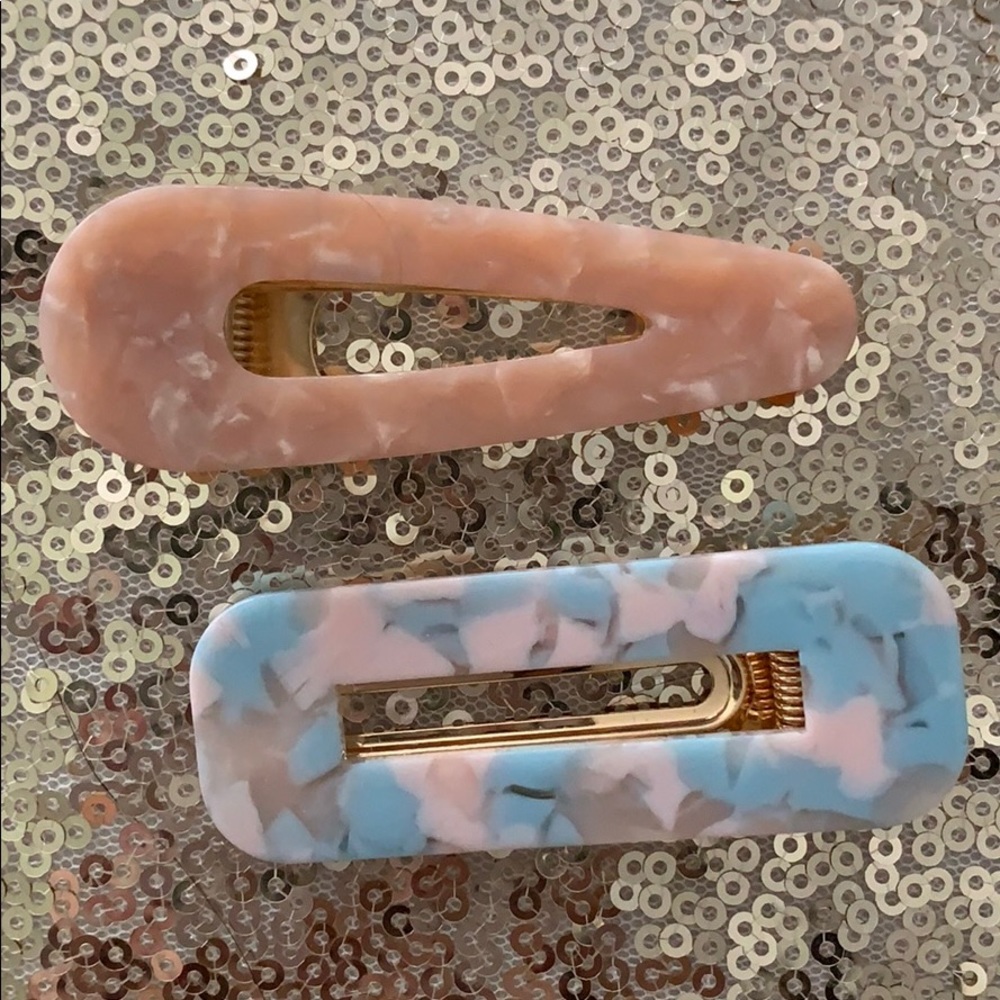Cotton candy acrylic y2k hair clips